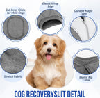 Lukovee premium surgical pet onesie back hook and loop fastener detail
