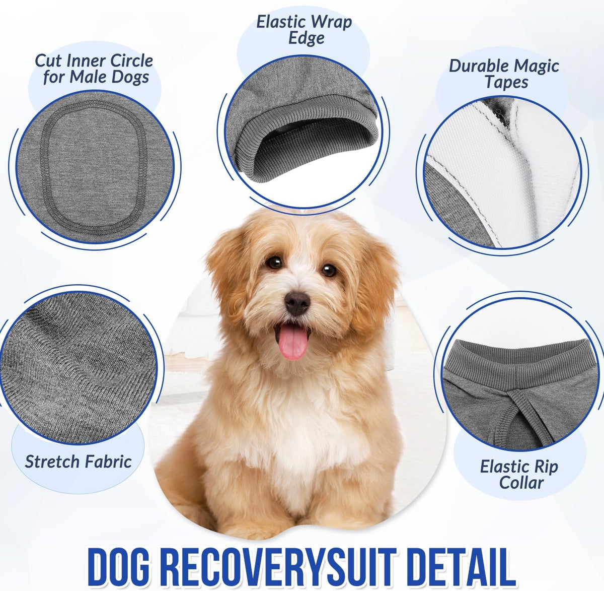 Lukovee premium surgical pet onesie back hook and loop fastener detail