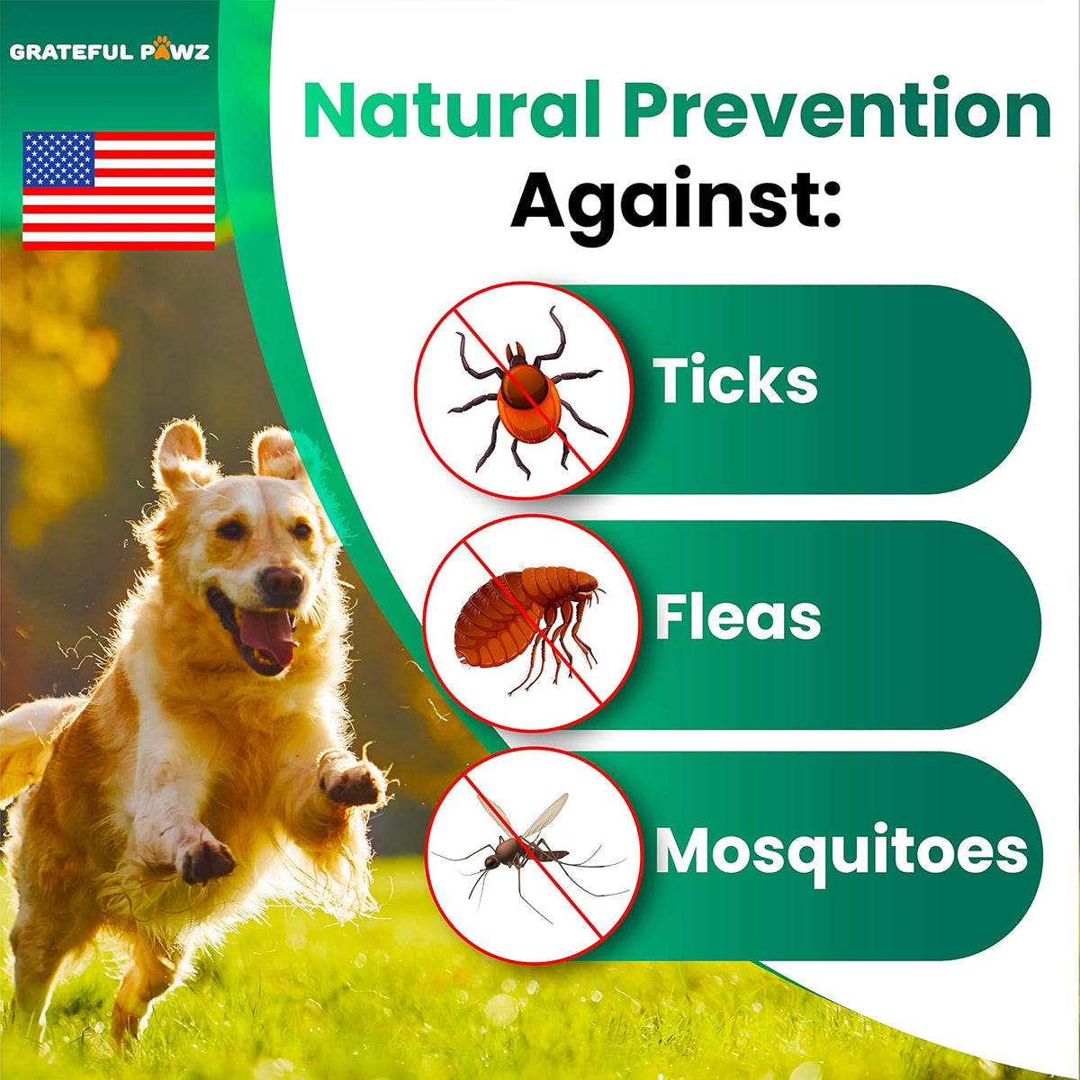 Natural oral pest defense soft tablets for all dog breeds.