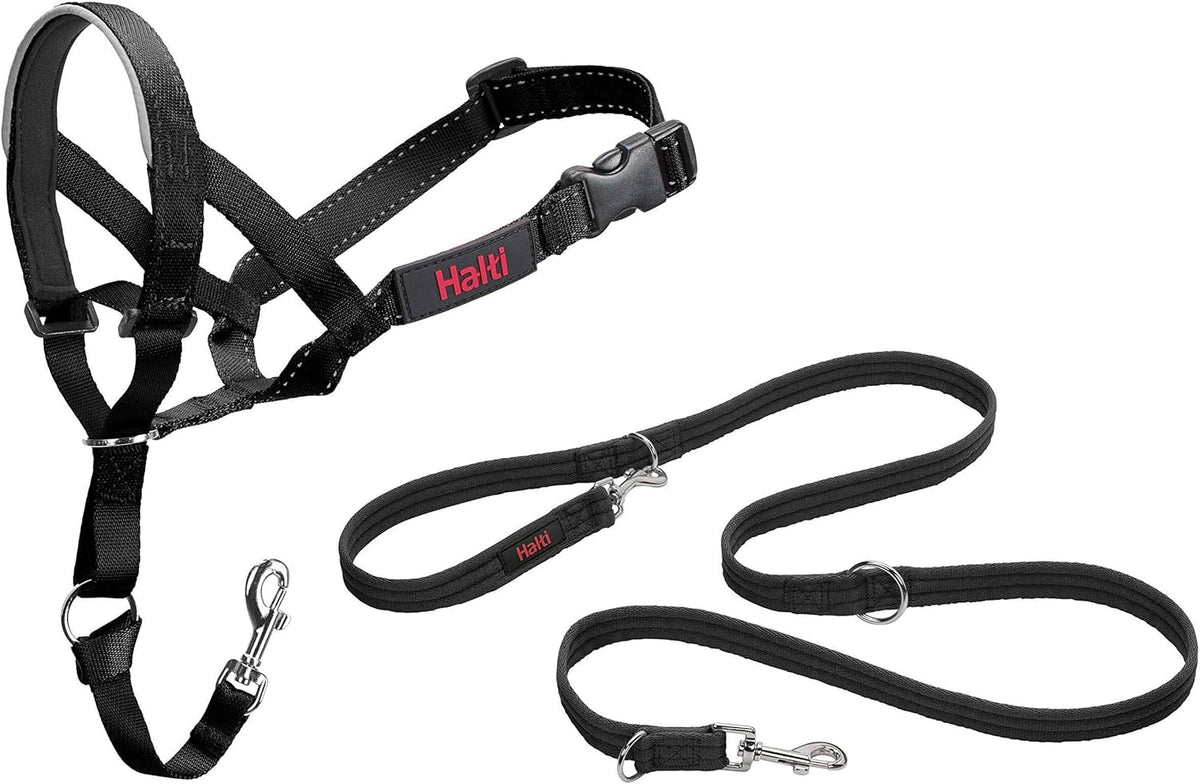 Halti Headcollar Size 4, Black & Halti Training Leash Size Large, Black Combination Pack - Stop Your Dog Pulling on the Leash. Adjustable, Lightweight with Padded Nose Band. Suitable for Large Dogs - Image 9
