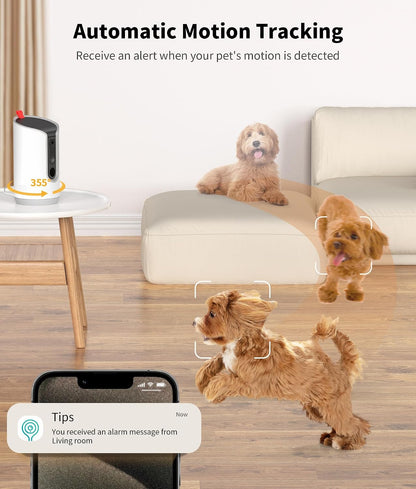 TKENPRO motion alert and barking detection system indoor pet camera placement
