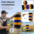 Two pieces of Joynny livestock scratching brushes with included installation hardware pack