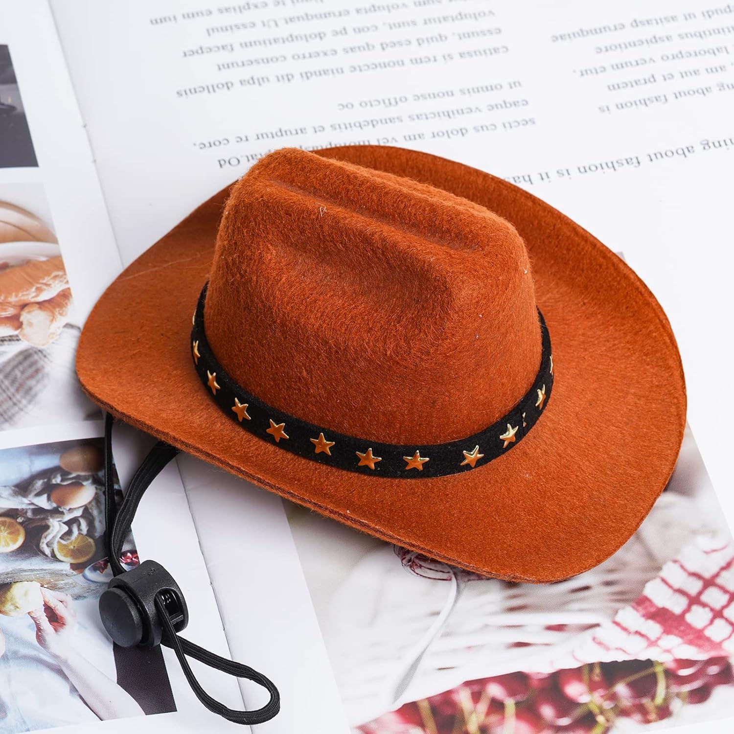 Choyaxo holiday pet decoration hat displaying the lightweight polyester fabric material.