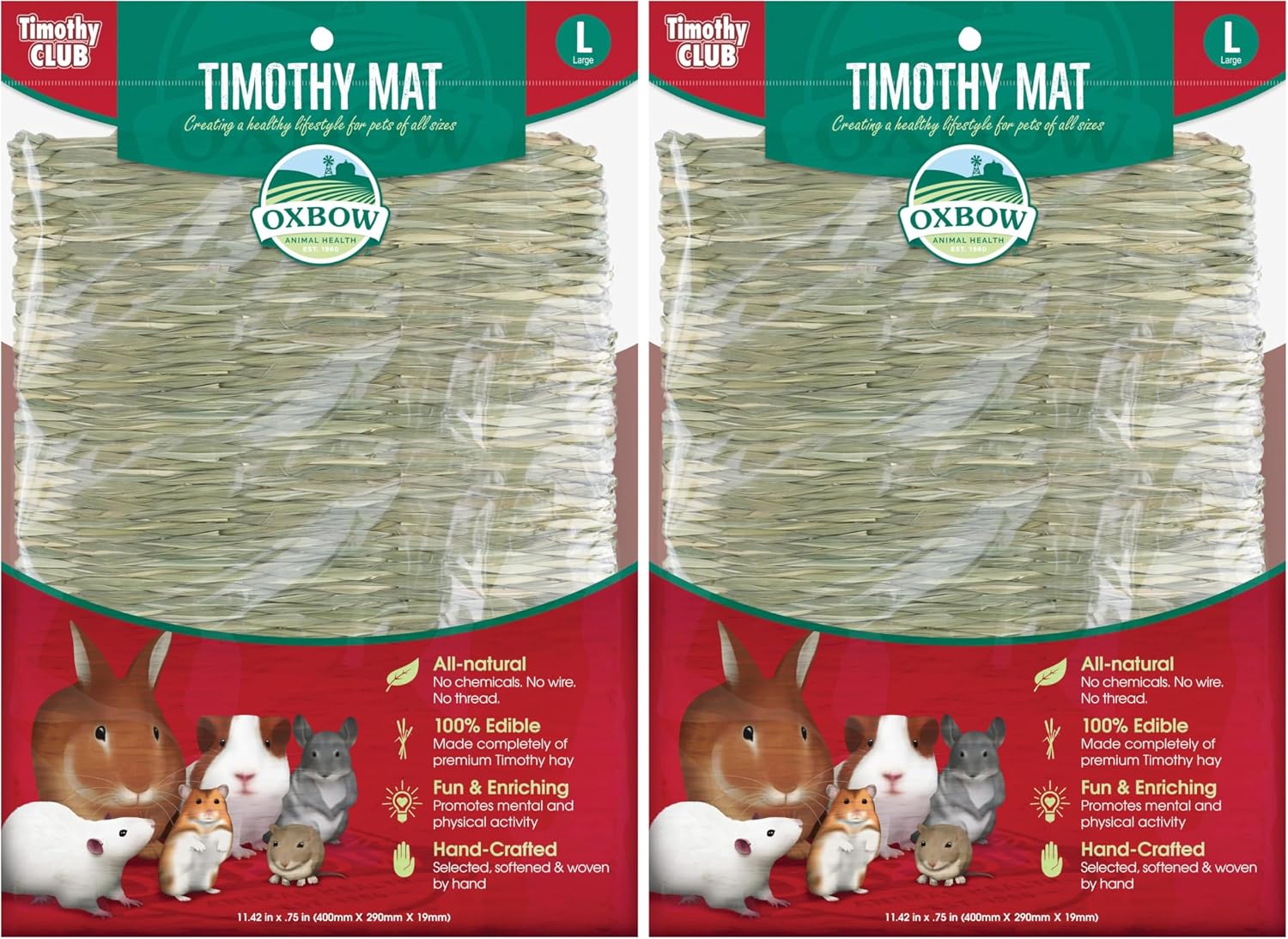 Oxbow Timothy Hay Mat - Edible Habitat Accessory for Rabbits, Guinea Pigs, Chinchillas & Rats - Hand-Woven Natural Mat and Chew, Cage Enrichment for Dental Health, Comfort & Instinctual Play, Medium - Image 10