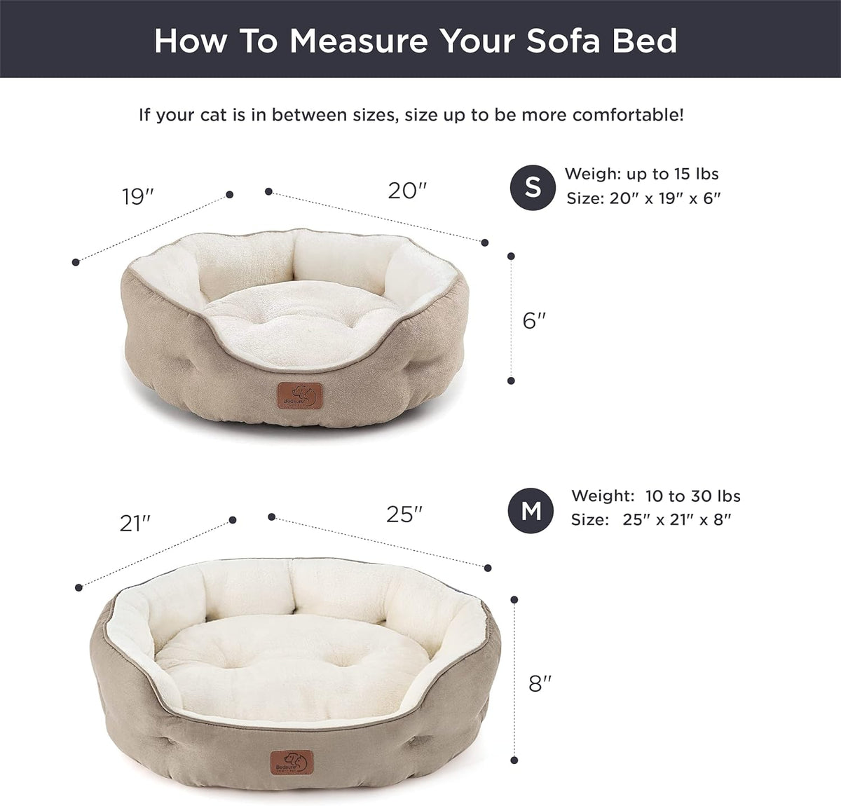 Bedsure Dog Beds for Small Dogs - Round Cat Beds for Indoor Cats, Washable Pet Bed for Puppy and Kitten with Slip-Resistant Bottom, 20 Inches, Camel - Image 9