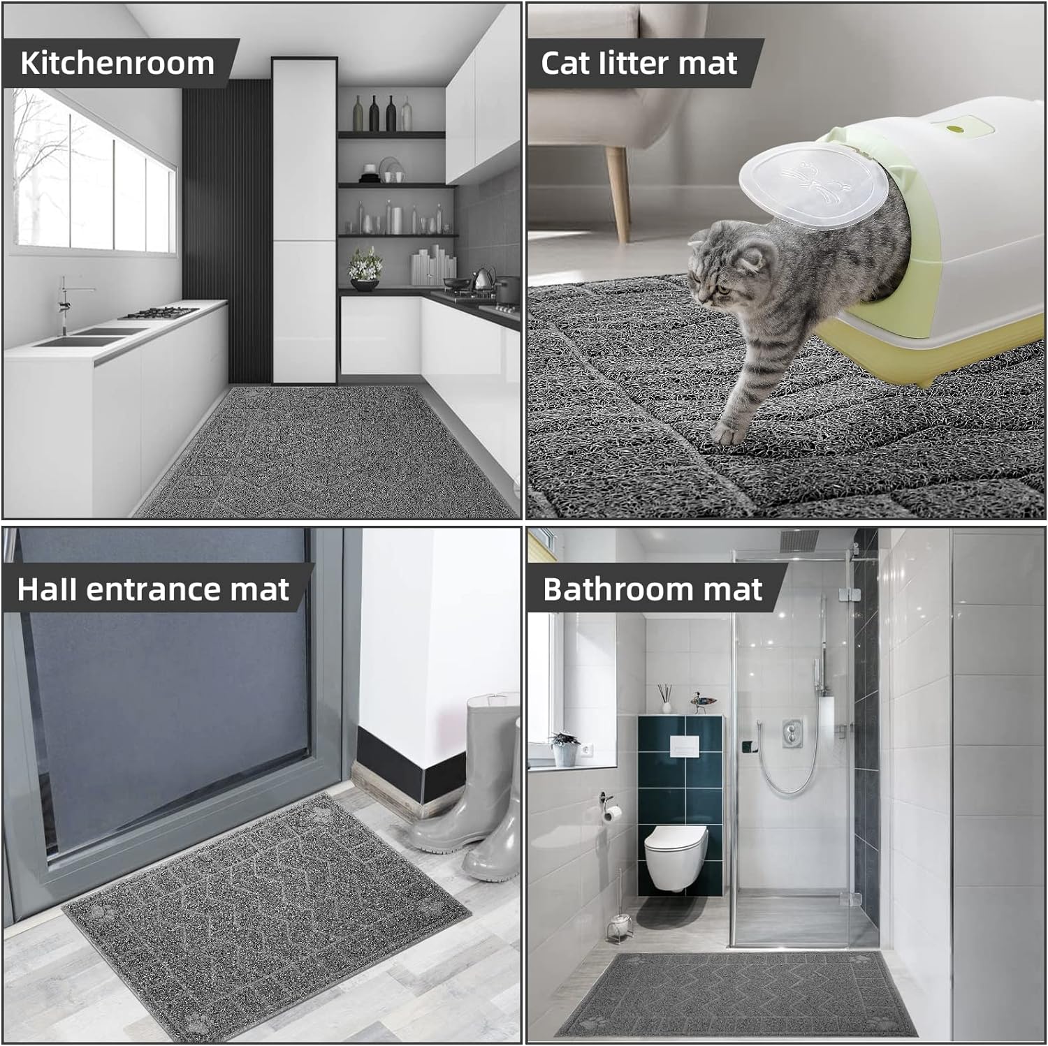 Motsamla thirty five by twenty four inches litter mat capturing clay cat litter scatter