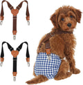 Elegaperma two pieces dog diaper suspenders front view adjustable straps