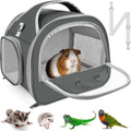 Bissap Bearded Dragon Travel Carrier, Portable Guinea Pig Carrier Bag Tortoise Carrier Pouch for Bunny Hamster Chinchilla Hedgehog Lizard Bird Outgoing Reptile Travel Carrying Case - Grey - Image 1