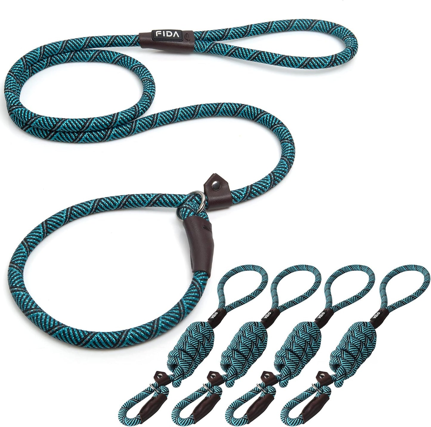 Fida Durable Slip Lead Dog Leash, 6 FT x 1/2" Heavy Duty Dog Loop Leashes, Comfortable Strong Rope Slip Leash for Large Medium Dogs, No Pull Pet Training Lead with Highly Reflective(1/2", Black) - Image 12