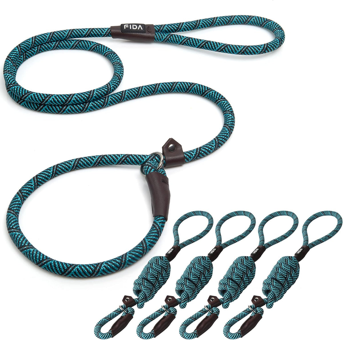 Fida Durable Slip Lead Dog Leash, 6 FT x 1/2" Heavy Duty Dog Loop Leashes, Comfortable Strong Rope Slip Leash for Large Medium Dogs, No Pull Pet Training Lead with Highly Reflective(1/2", Black) - Image 12