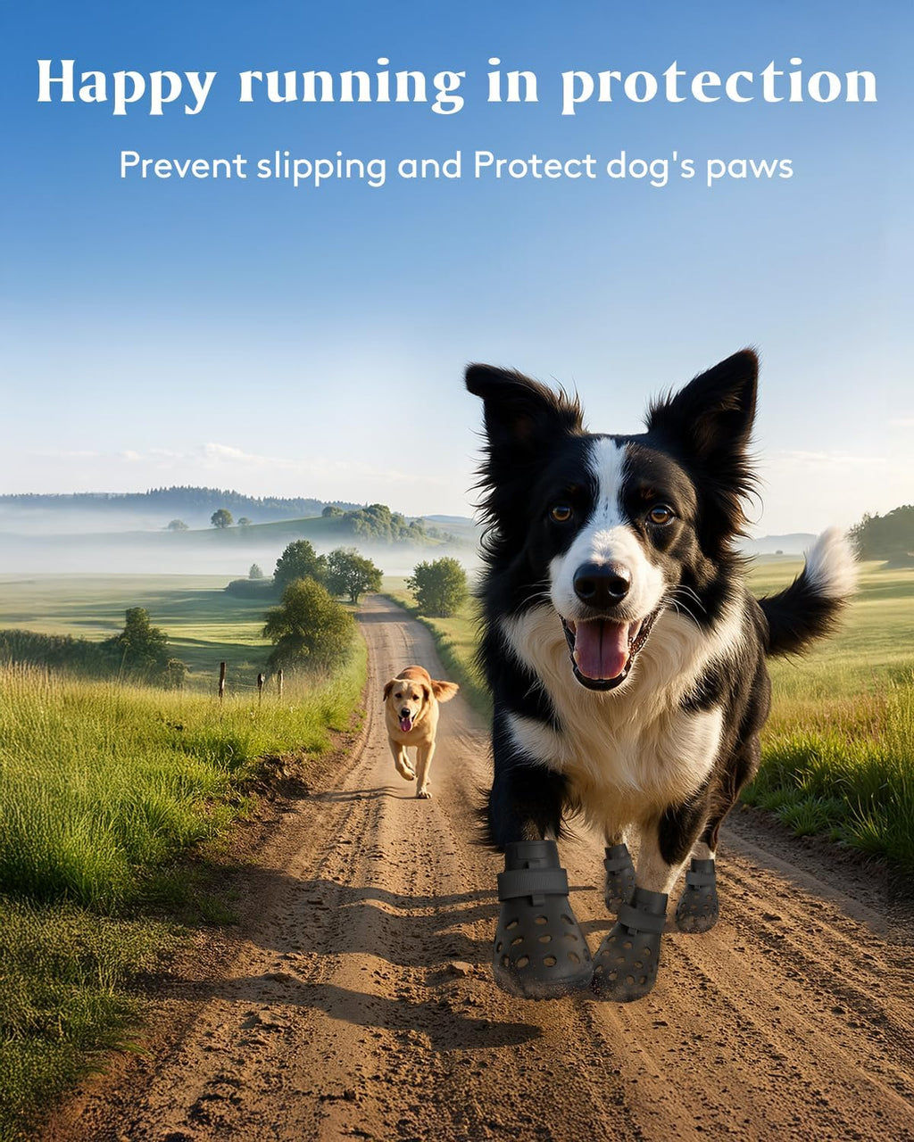 Solowinner breathable dog boots with adjustable velcro straps
