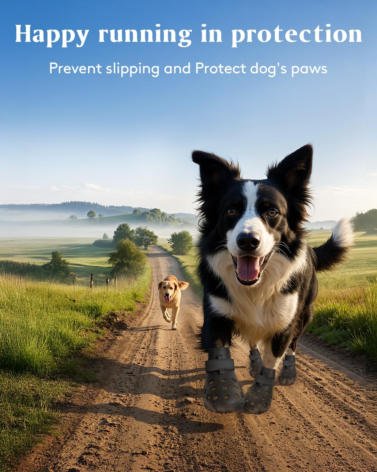 Solowinner breathable dog boots with adjustable velcro straps