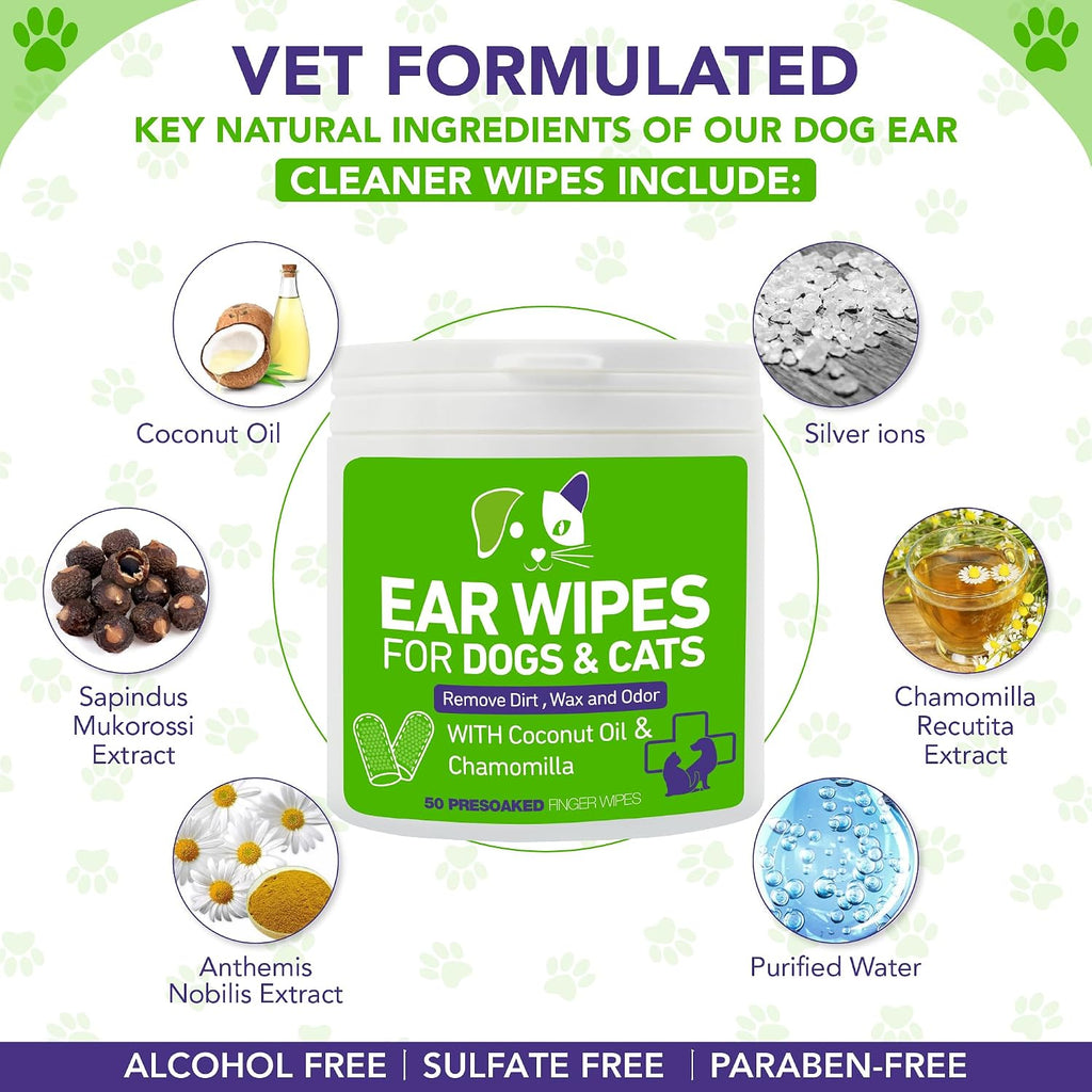 Top view of Pumbler pet ear wipes showing finger sleeve design