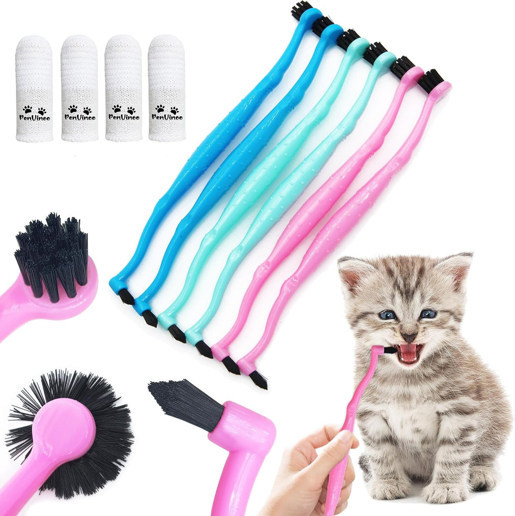 Dual Sided Cat Toothbrush Dog Toothbrush Finger Brush Micro Head, Suitable for Small to Large Dogs & Cats (White, Small) - Image 10