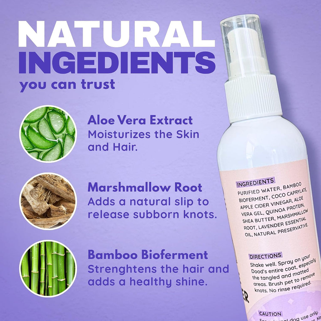 Dood Woof hypoallergenic lavender dog spray for mat removal