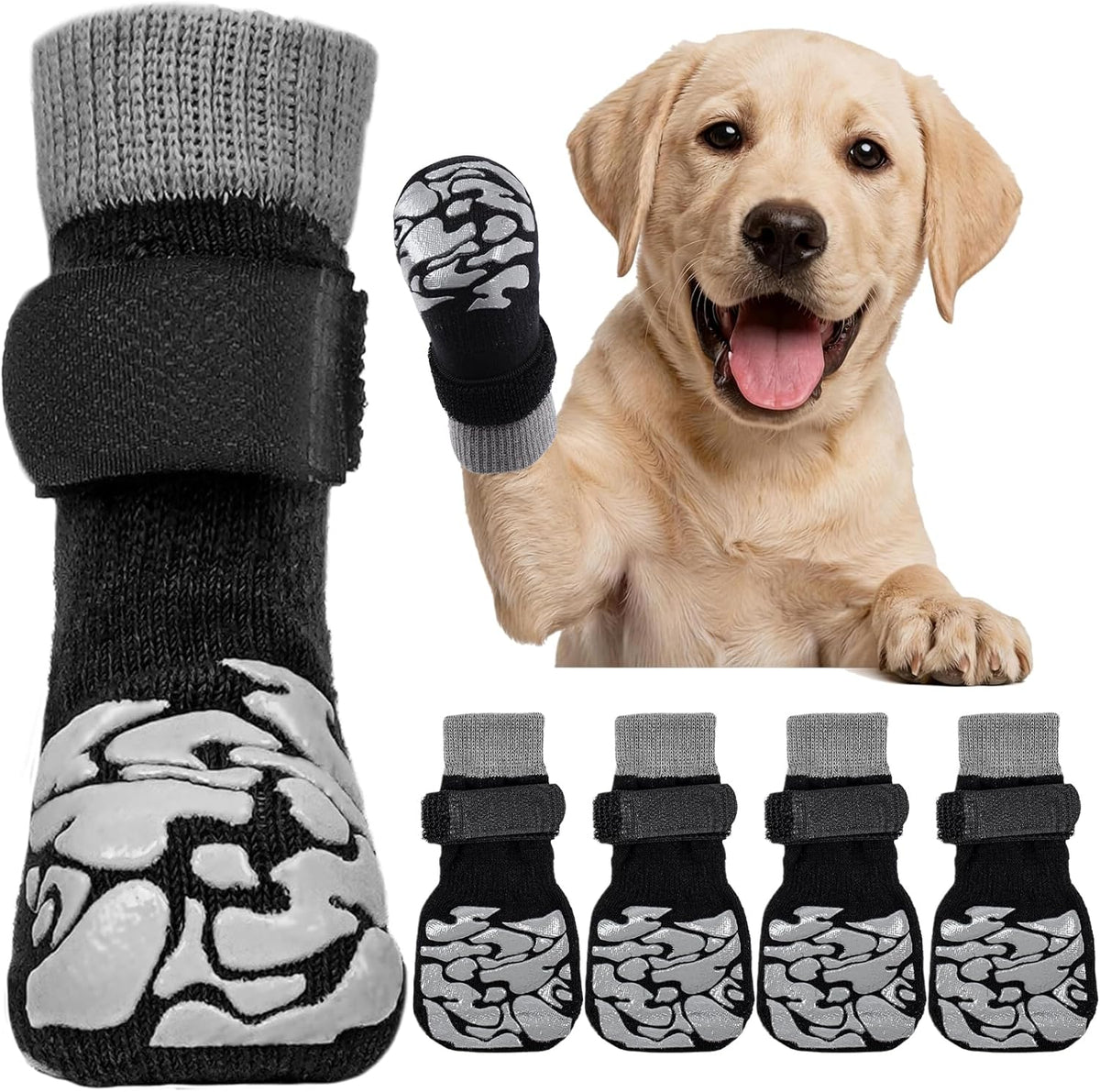 Detailed view of Kuoser dog paw protector size and fit
