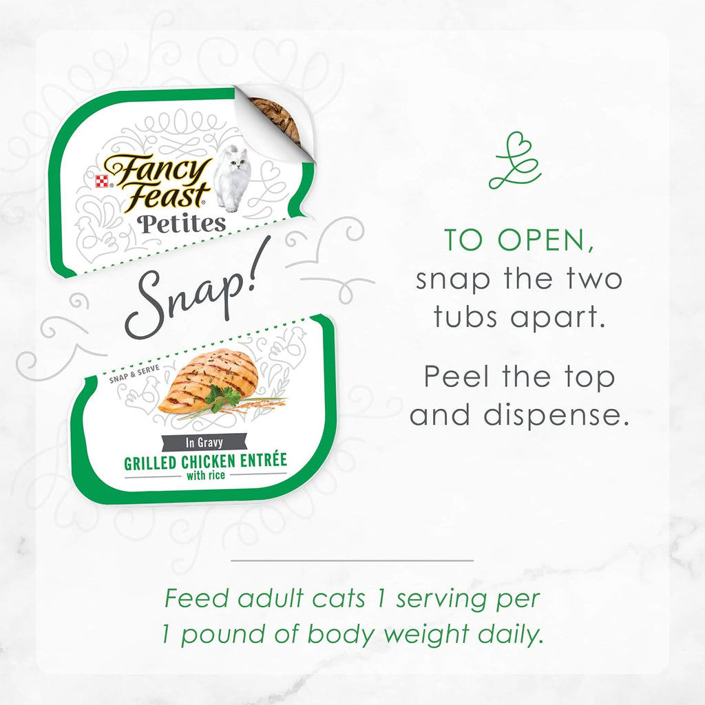 Purina Fancy Feast Petites Grilled Chicken Entre With Rice In Gravy Gourmet Wet Cat Food - (Pack of 12) 2.8 oz. Tubs - Image 9