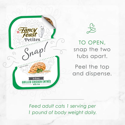 Purina Fancy Feast Petites Grilled Chicken Entre With Rice In Gravy Gourmet Wet Cat Food - (Pack of 12) 2.8 oz. Tubs - Image 9