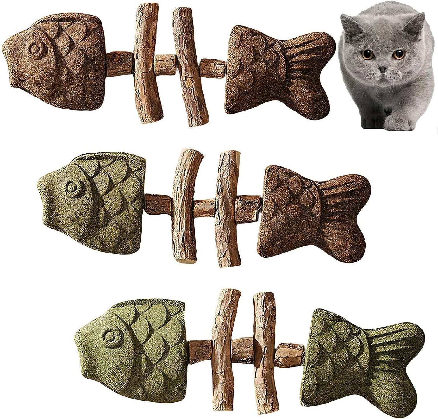 Purrident - Fix Cat Dental Health - Natural Dental Chew for Cats, Fishbone Shape Cat Teething Toy with Catnip, Durable Feline Tooth Care Tool for Indoor & Adult Cats (3PCS-B) - Image 11