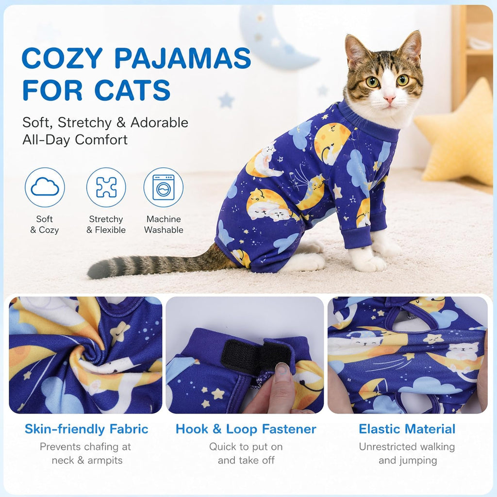 Stretchy fabric detail of Pumyporeity cat recovery clothes