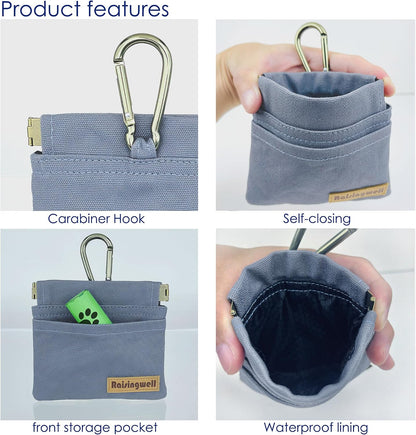 Raisingwell self closing pet snack holder with carabiner clip