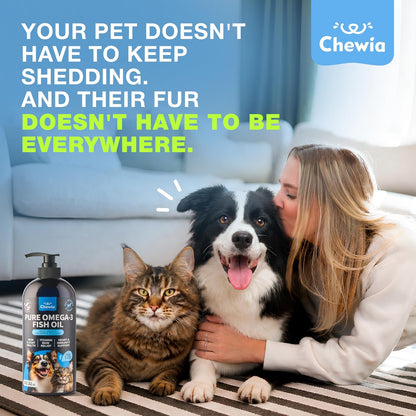 Fish Oil for Dogs and Cats - Skin and Coat Support Supplement for Pets - Omega 3 6 9 Fatty Acids - Itchy Skin, Shedding, Immunity, Joint - EPA DHA - Wild Caught Salmon and Pollock Food Topper - Image 9