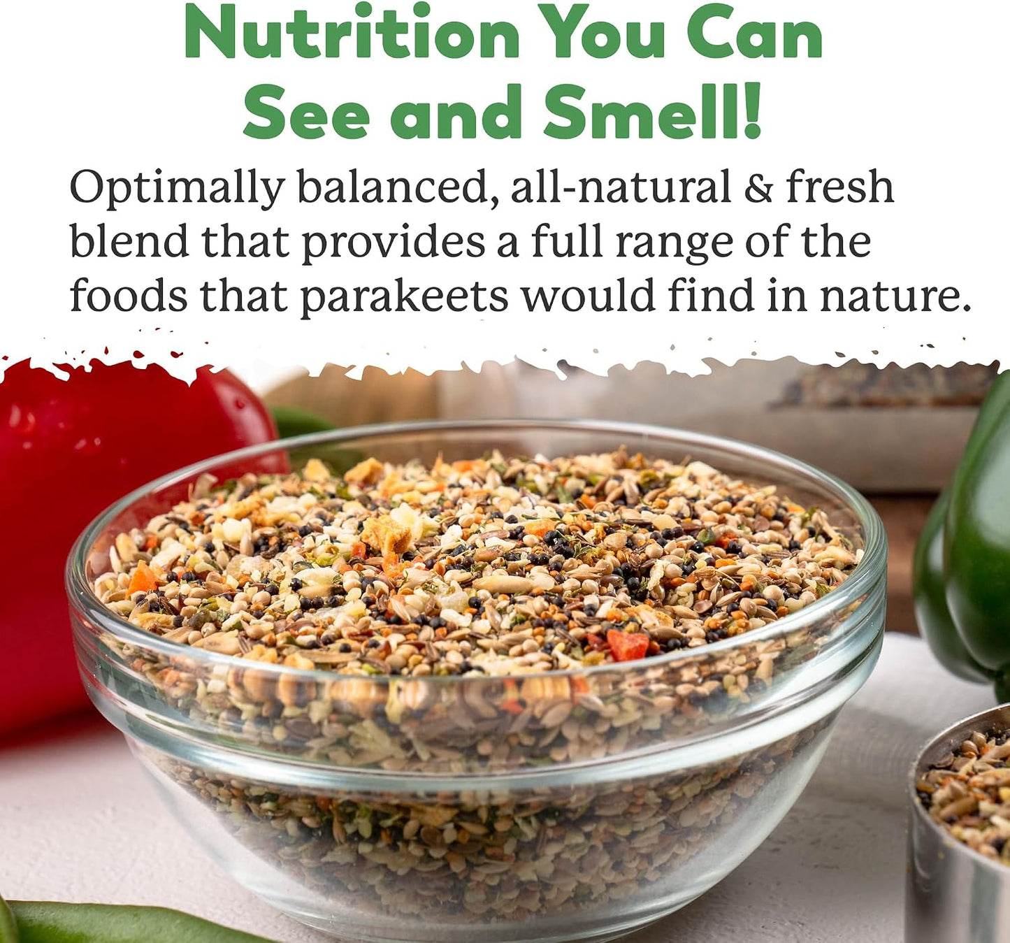 Dr. Harvey's bird food bag showing natural ingredient list