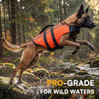 Waterproof pet flotation preserver with reinforced leash attachment D ring