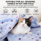 Small indoor cat snuggling inside a warm imported flannel travel throw.