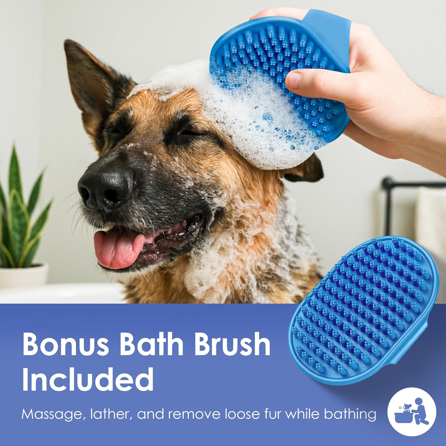 American Kennel Club blue ergonomic handle pet brush for dogs and cats