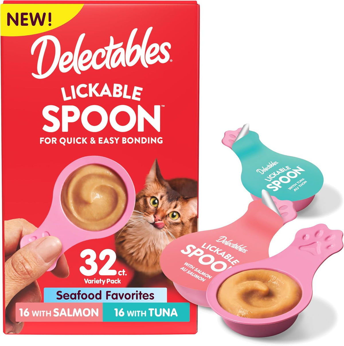 Delectables Lickable Spoon Handheld Wet Cat Treats Made with Real Chicken & Salmon, Quick & Easy Creamy Puree, Mess Free, Grain-Free, No Added Fillers, No by-Products, Variety Pack, 32ct - Image 13