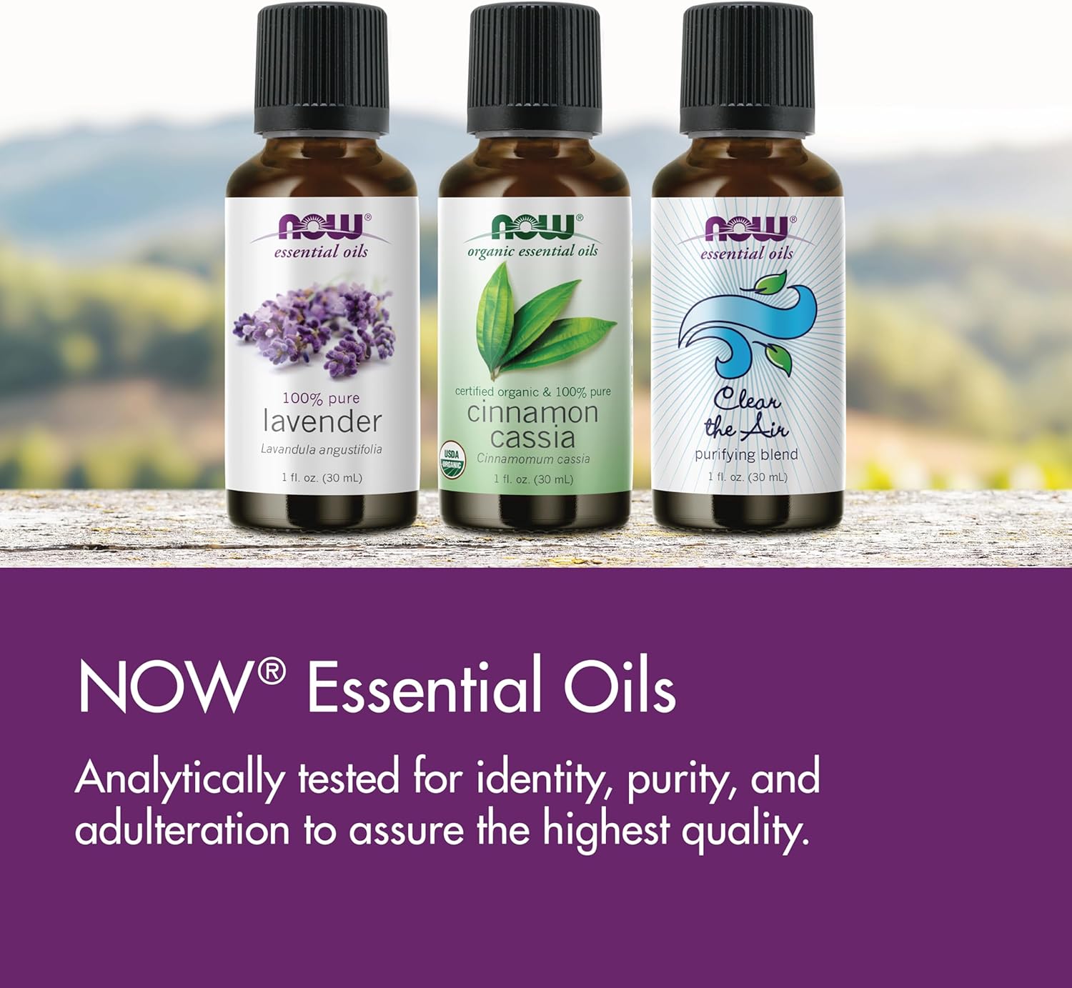 NOW Essential Oils Camphor purity tested label with distillation details