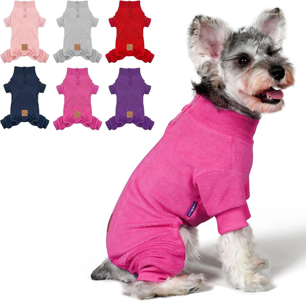 cyeollo Dog Pajamas Fleece Pjs Thermal Stretchable Dog Onesie Winter Jumpsuit for Small Dogs Warm Pet Cold Weather Coats, Navy M - Image 15