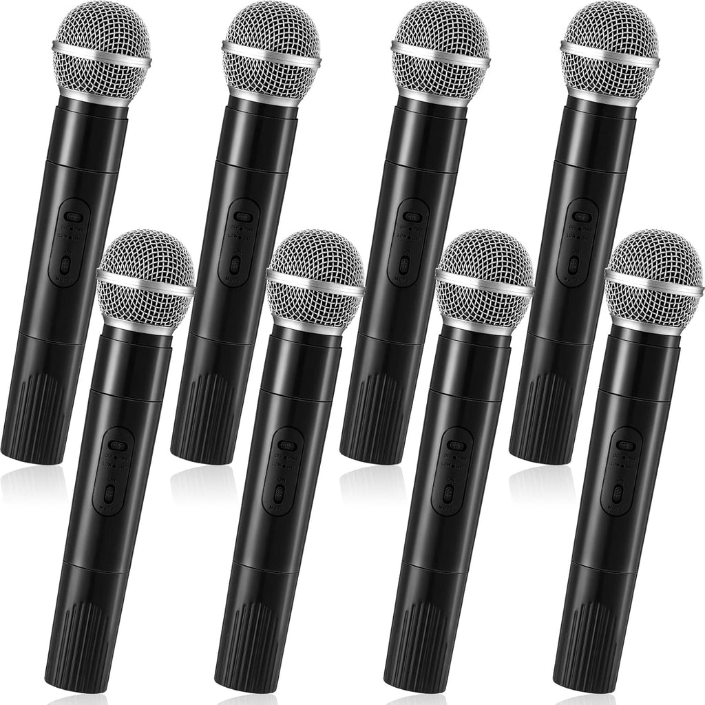 Zubebe 8 pack fake microphone prop front view for kids party favors
