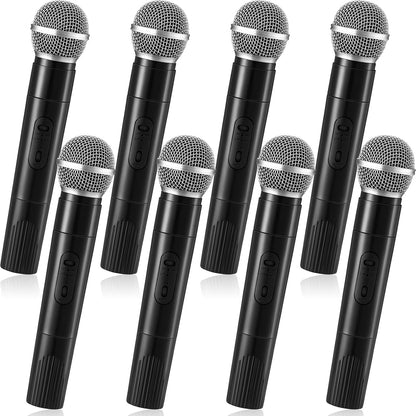 Zubebe 8 pack fake microphone prop front view for kids party favors