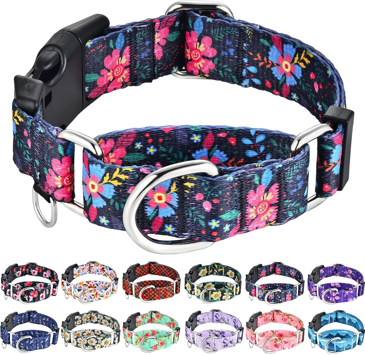 Martingale Collar for Dogs with Buckle Shark Dog Collar Adjustable Soft Nylon Boy Dog Collars for Large Dogs, Deep Blue Shark - Image 10