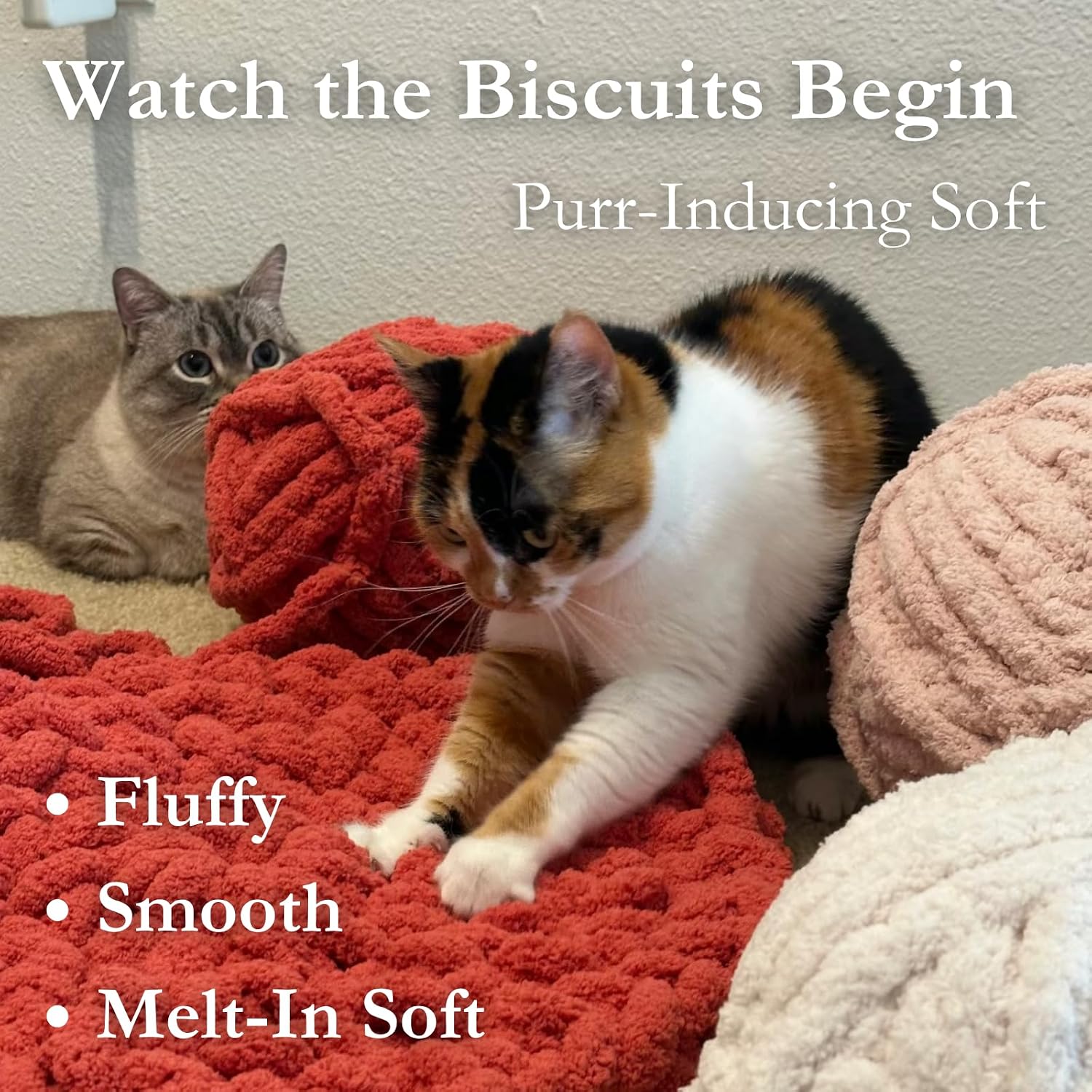Soft breathable chenille yarn pet cushion close up texture view