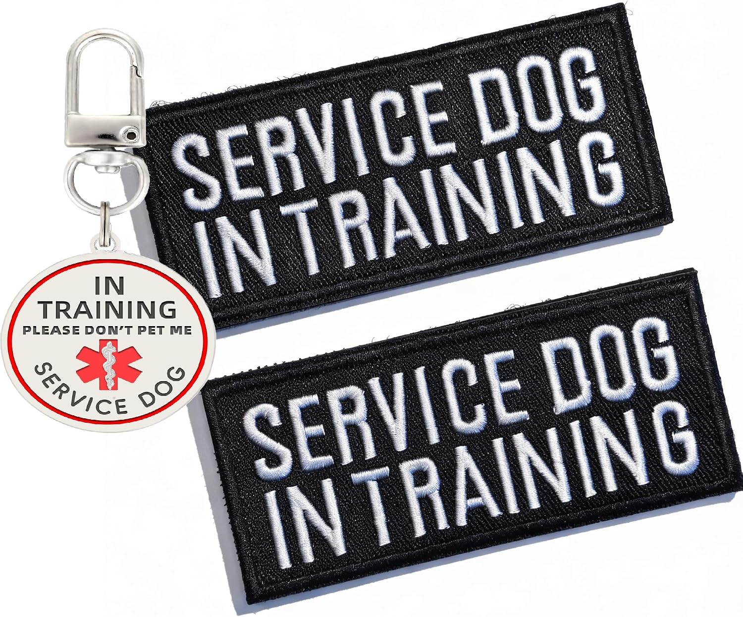Service Dog Patches 2Pcs, Servcie Dog ID Tag Easily Attach to Collar, Harness, Vest (Medium- 1.18 x 4.33) - Image 15