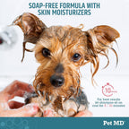 Side view of Pet MD 12 ounce shampoo bottle