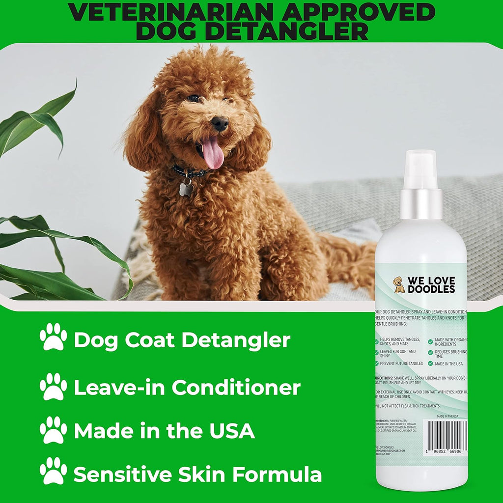 We Love Doodles Dog Detangler Spray - Leave-in Conditioner for Dogs - Dog Detangling Spray - Dematting Spray for Dogs - Tangle Remover - Made in The USA (Lavender) - Image 9