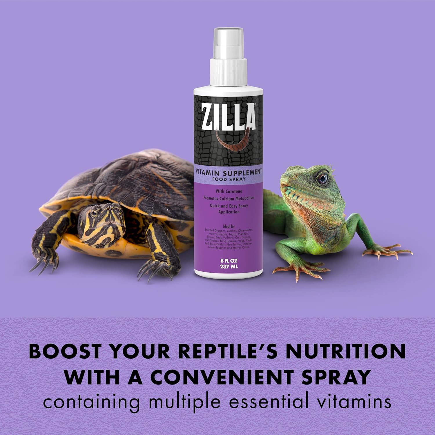 Zilla reptile multivitamin spray label details