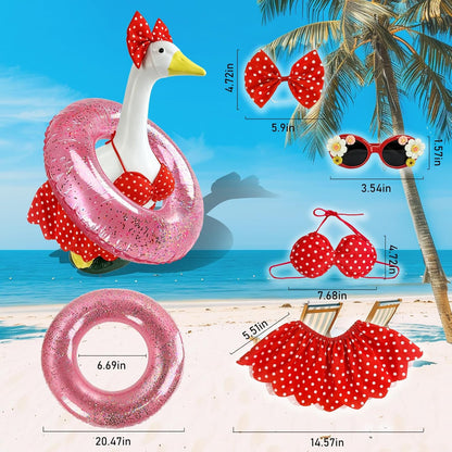Summer polka dot bikini dress for 23 inch lawn goose