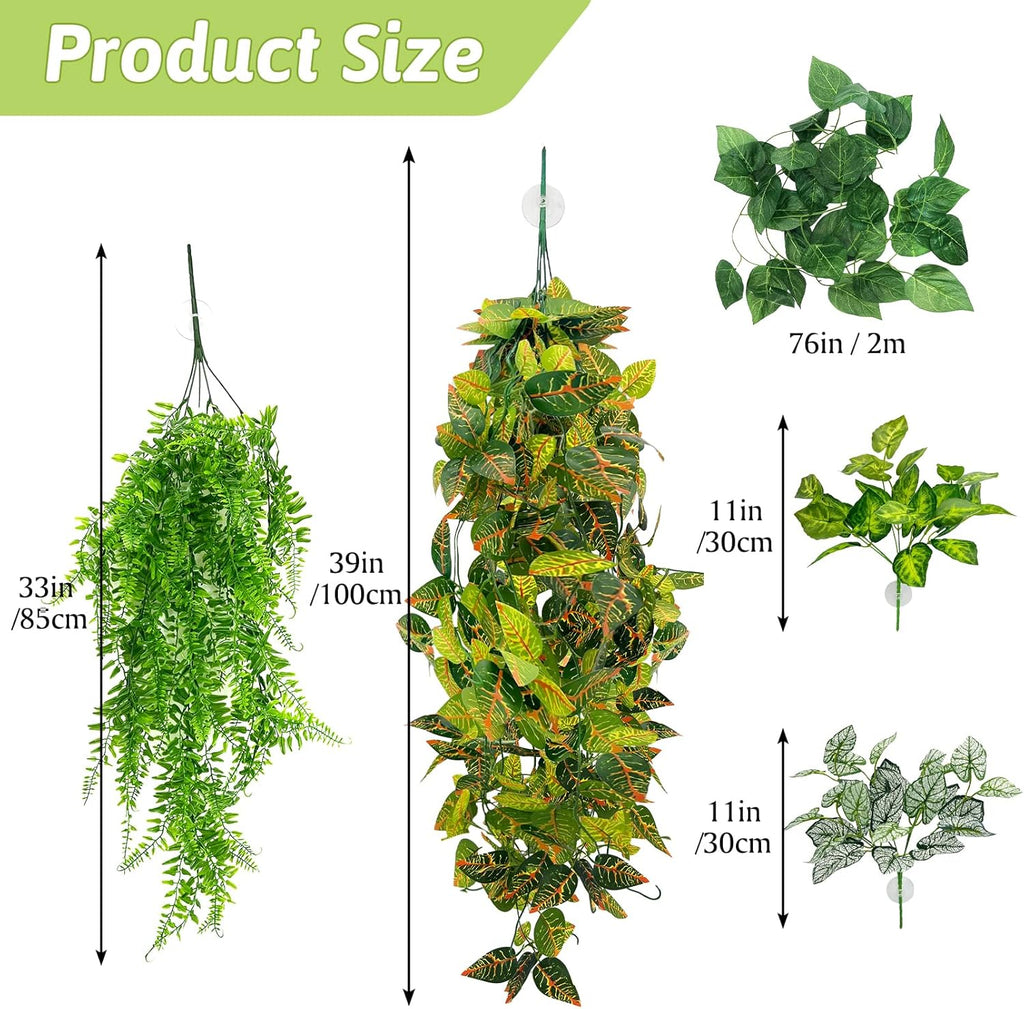 Hamiledyi reptile tank accessories hanging vines display