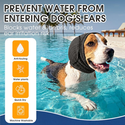 Nanaki water resistant dog ear cover for bathing and blow drying use