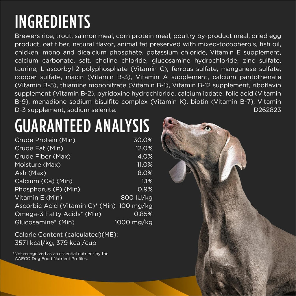 Purina Pro Plan JM Joint Mobility twenty five pound bag veterinary exclusive dry dog food close up text
