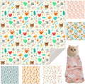 Ruiliangai cat grooming wrap front view showing funny bear pattern