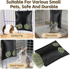 2Pcs Hanging Hay Feeder Bag for Guinea Pigs, Capacity of 0.35 Pounds of Hay, 11.8 x 9.8 Inch Bilayer Harmless Artificial Leather, 2-Hole Washable Hay Feeding Pouch for Small Rabbit, Chinchillas - Image 8