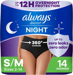 Always Discreet Adult Incontinence Overnight Underwear front package view