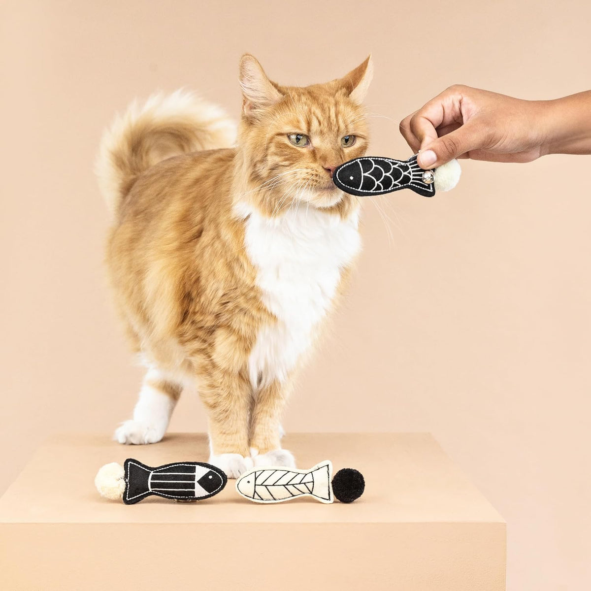 Fringe Studio three piece mini cat toy set filled with North American grown catnip.