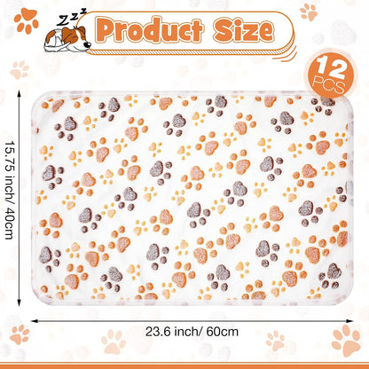 Tegeme soft fluffy fleece dog blankets stacked neatly in a pack of twelve pieces